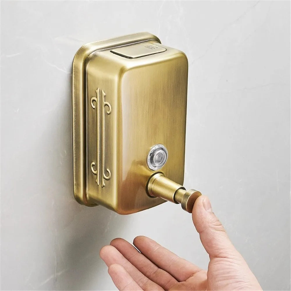 Bình Xà Phòng Treo Tường Inox 304 Mạ Vàng Hồng Cổ - Daisan Mart