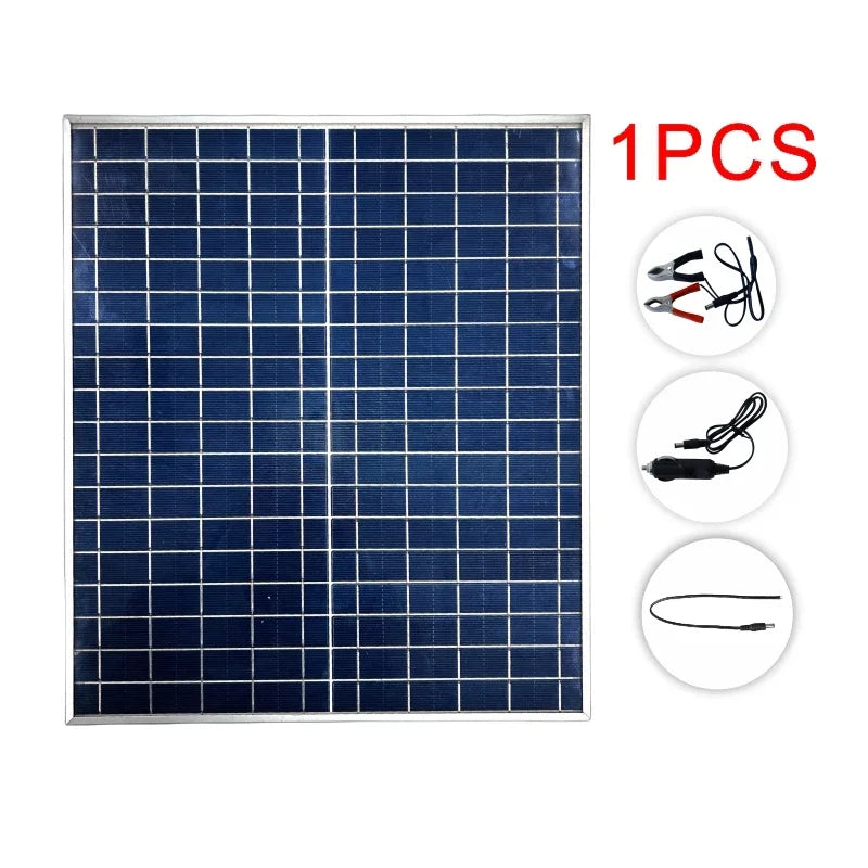 500W 1000W Solar Panel Kit Complete 12V Polycrystalline Power Portable Outdoor Rechargeable Solar Cell Solar Generator for Home - Daisan Mart