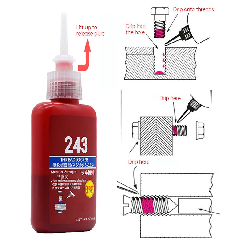 50ml Threadlocker Screw Glues Thread Locking Agent Anaerobic Glue Anti-loose Screw Adhesive For Locking And Sealing Thread - Daisan Mart