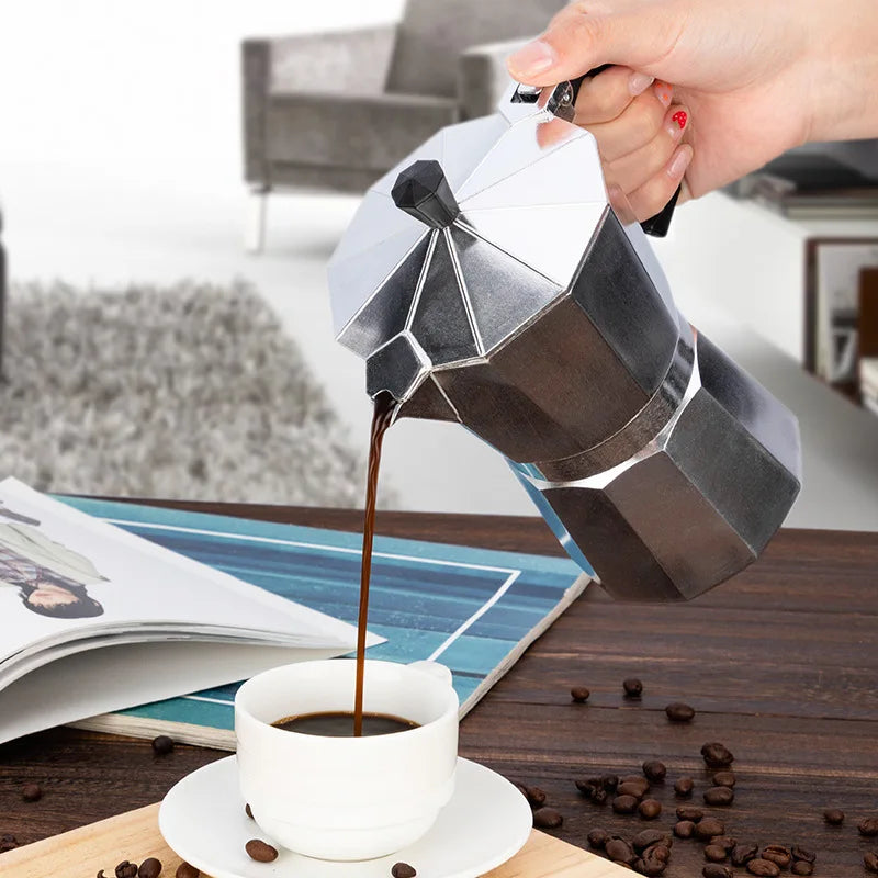 Ấm Pha Cà Phê Mocha Nhôm 600ML Kiểu Bát Giác Classic - Daisan Mart