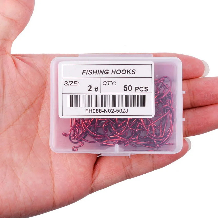 Móc Câu Nghiêng Jig Đầu Rộng 50pcs - Cá Chép Mềm - Daisan Mart