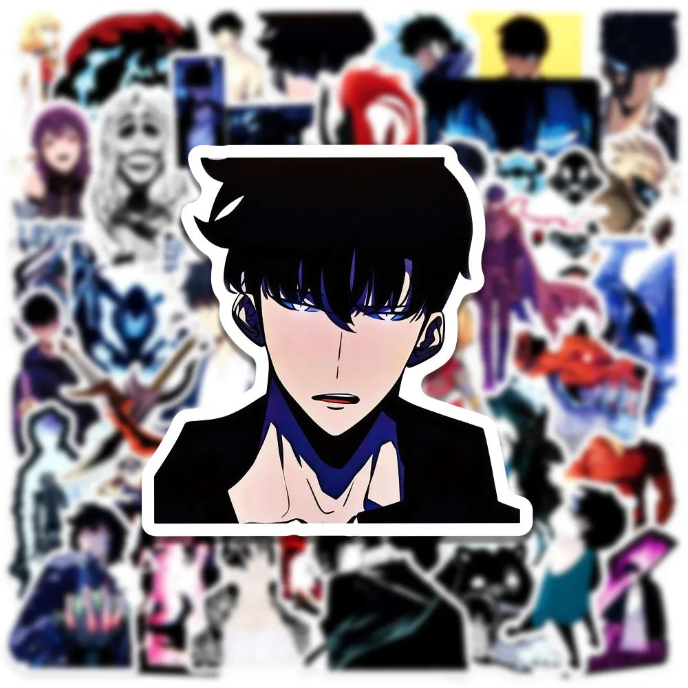 50Pcs Solo Leveling Stickers Animation Graffiti Sticker Laptop Phone Guitar Car Bike Skateboard Decoration Cartoon Decals