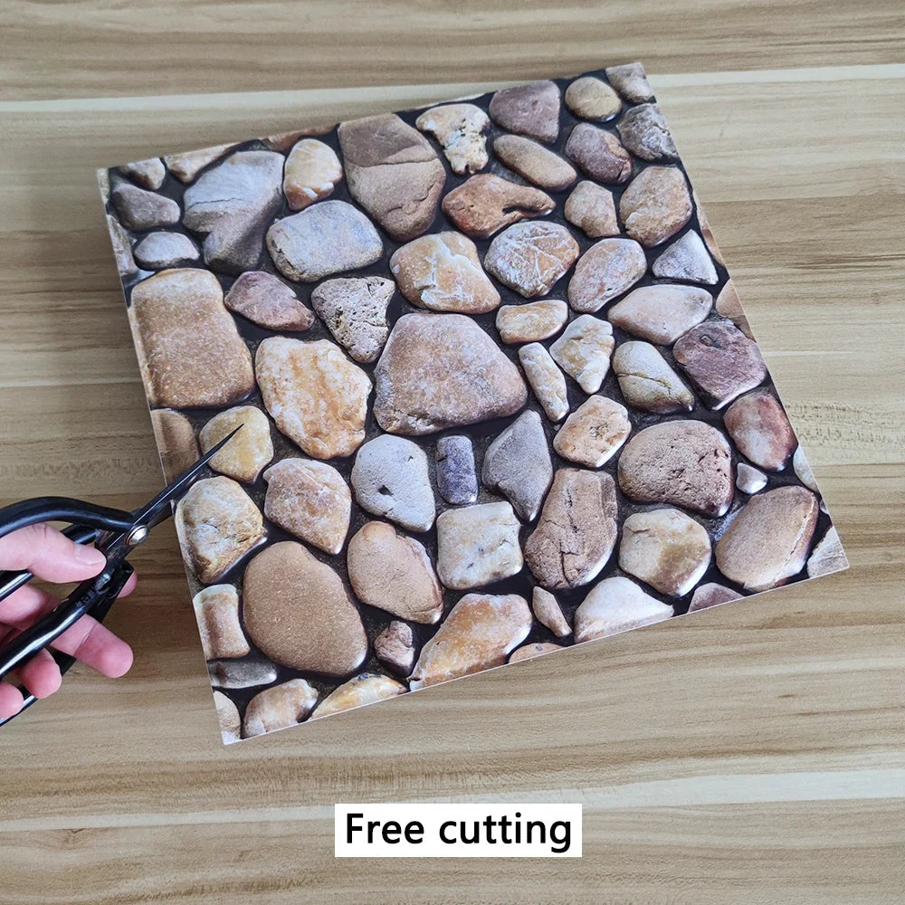 5PCS 10PCS of Pebble Pattern Self-adhesive Wall Stickers,Room Decoration,Wall Decoration,Peel And Stick,Movable Wallpaper - Daisan Mart