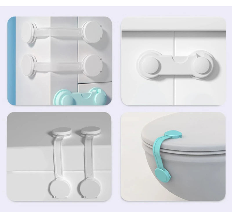 Multi-function Security Protection Locks Baby Safety Cabinet Drawer Door Buckle Home White Toilet Refrigerator Lock 5Pcs/Lot - Daisan Mart