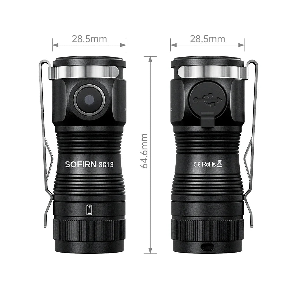 Đèn Pin Mini Sofirn SC13 1300lm Sạc, Nam Châm, Keychain - Daisan Mart
