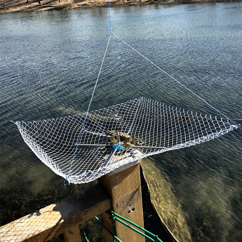 1 pc spring contracting crab cage, stainless steel wire anti bite fishing net, bait cage for catching lobsters and crabs