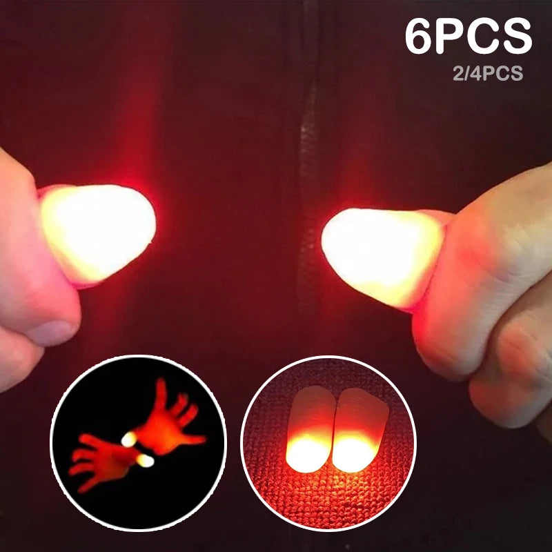 6/4/2Pcs Magic Thumb Light Party Favor Toys for Kids Adults Magic Finger Light Flashing Finger Sleeve Halloween Magic Props Gift - Daisan Mart