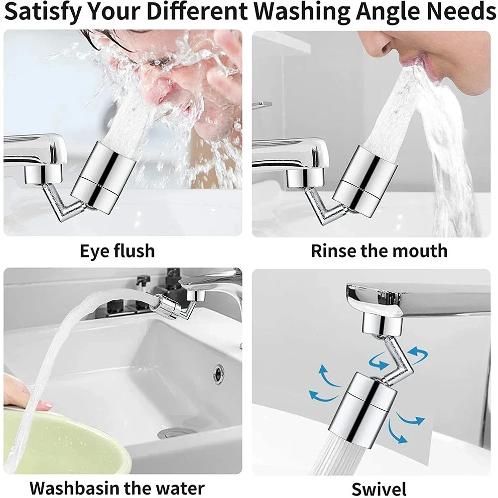 720 Degree Universal Faucet Washbasin Faucet Extension Adapter Aerator Splash Proof Rotating Water Saving ABS Plastic Faucet - Daisan Mart