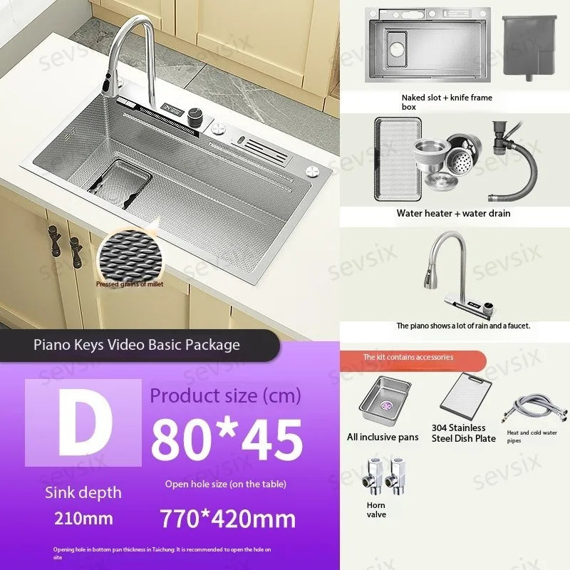 Chậu rửa bếp thông minh hiện đại chống xước bạc - Daisan Mart