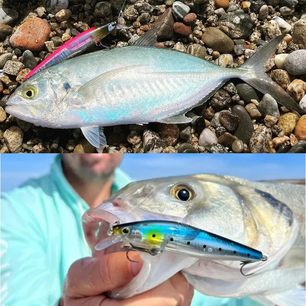 D1 Multi Piece Set Floating Minnow Fishing Lure 120mm/145mm Flash Flake Assassin Floating Hard Bait For Pike Bass Tackle - Daisan Mart