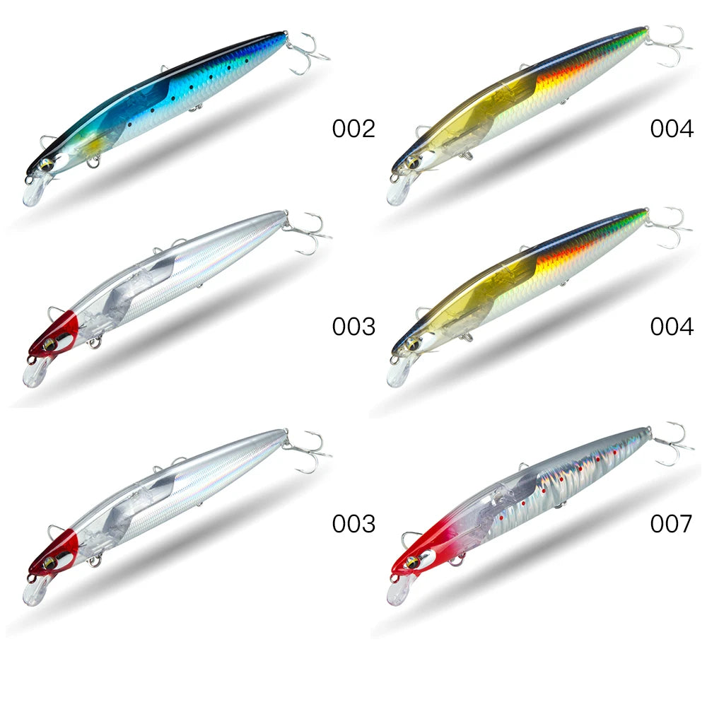 D1 Multi Piece Set Floating Minnow Fishing Lure 120mm/145mm Flash Flake Assassin Floating Hard Bait For Pike Bass Tackle - Daisan Mart