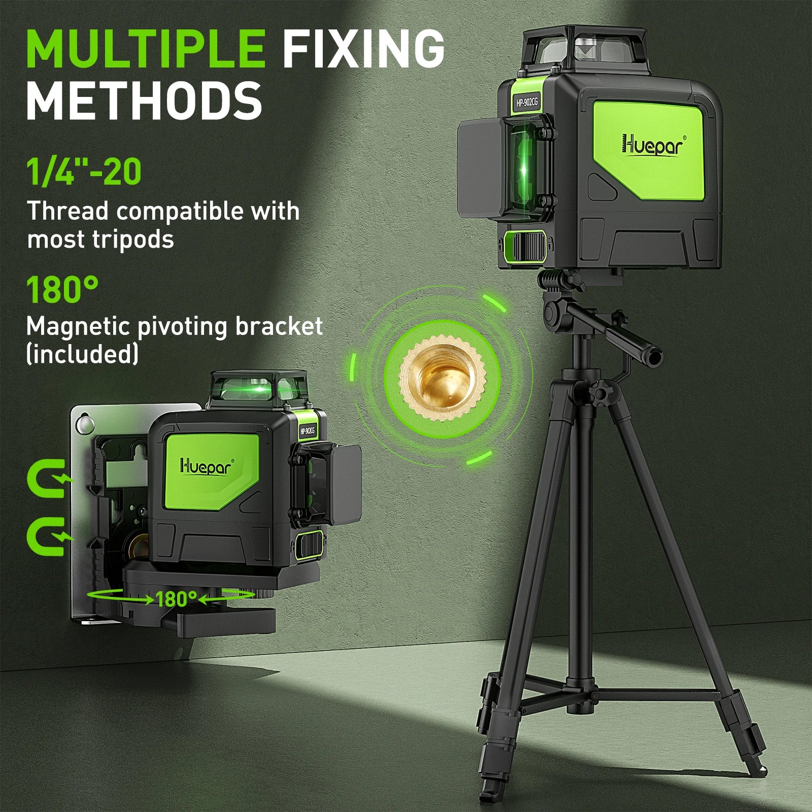 Máy Cân Mực Laser Xanh 2x360° Huepar 902CG Chính Xác - Daisan Mart