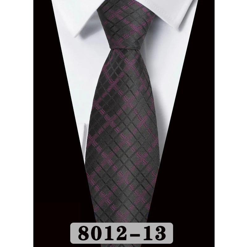 男士8公分藏藍色條紋領帶 - 經典款式