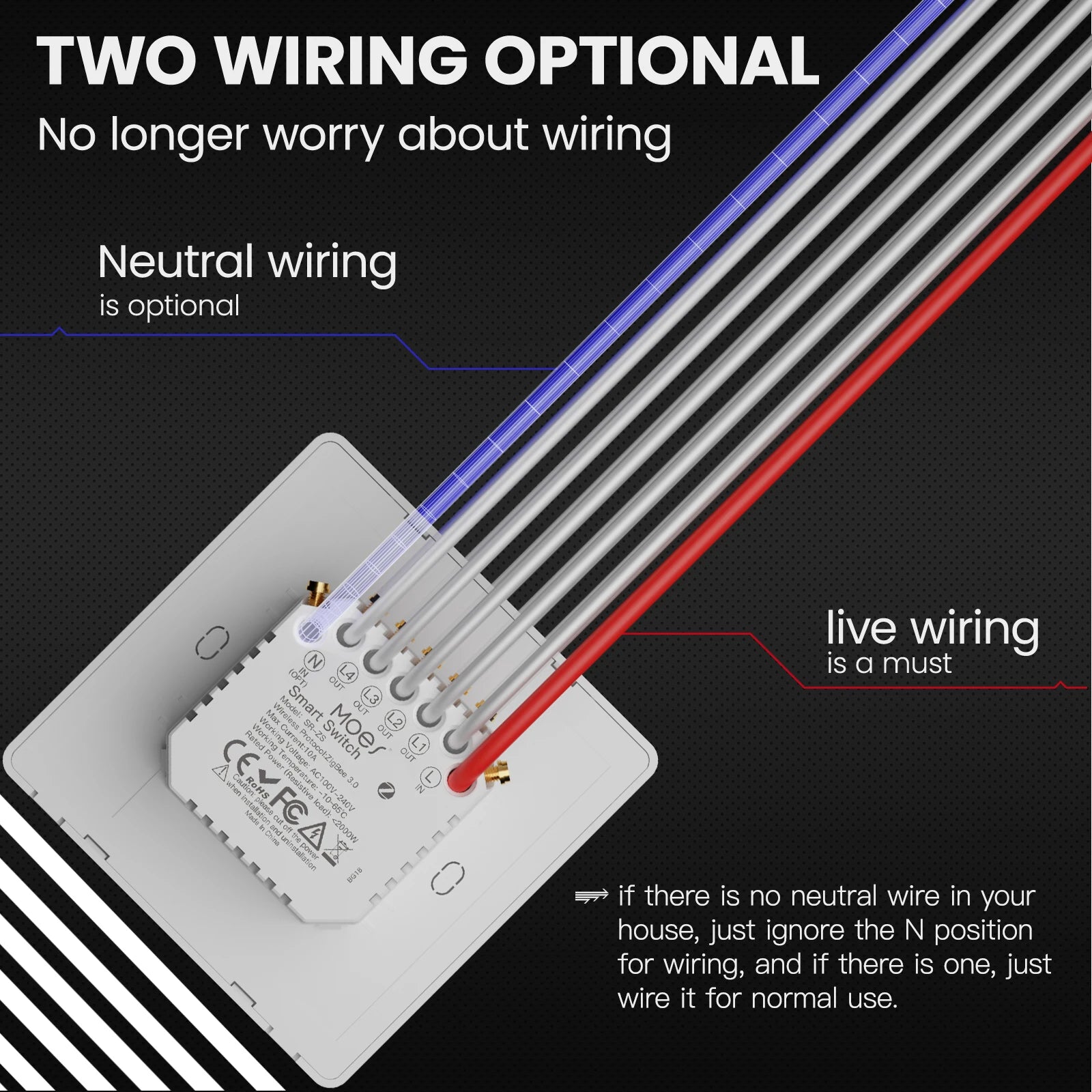 Công Tắc Thông Minh Zigbee Không Dây, Không Tụ Tuya