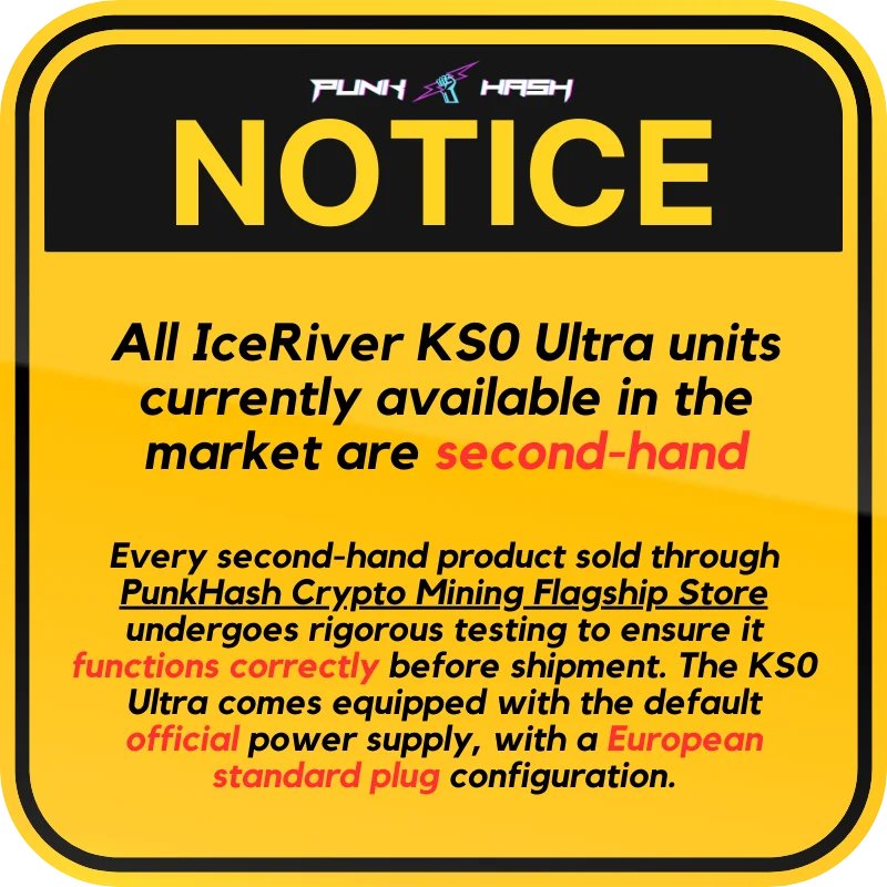 IceRiver KS0 Ultra With Offical Power Supply ASIC Miner KASPA Miner KAS Crypto Mining Machine Cheap Used Miner - Daisan Mart