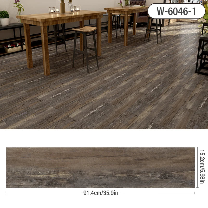 Miếng Dán Sàn Gỗ 3D Chống Nước, Dày, Tự Dán 91x15cm - Daisan Mart