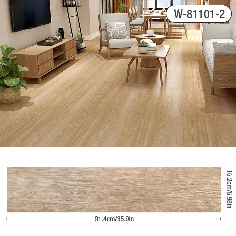 Miếng Dán Sàn Gỗ 3D Chống Nước, Dày, Tự Dán 91x15cm - Daisan Mart