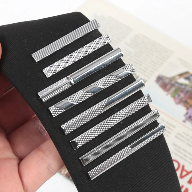 時尚優雅的銀色男士領帶夾