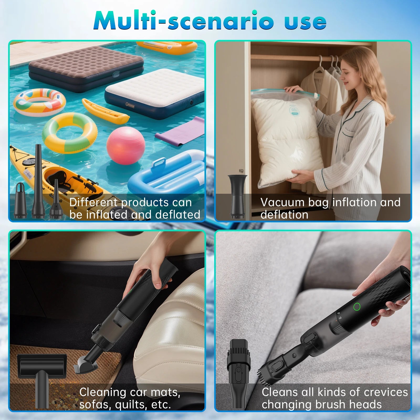 OMESER 7-in-1 Handheld Vacuum Cleaner 990000Pa High Suction Power Small Size Removable Dust Cup Efficiently Cleaning Car,Sofa - Daisan Mart