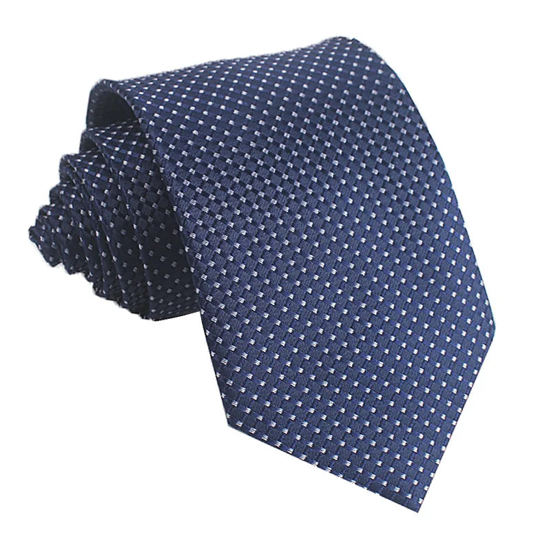 男士藍色條紋真絲領帶 - 最新款