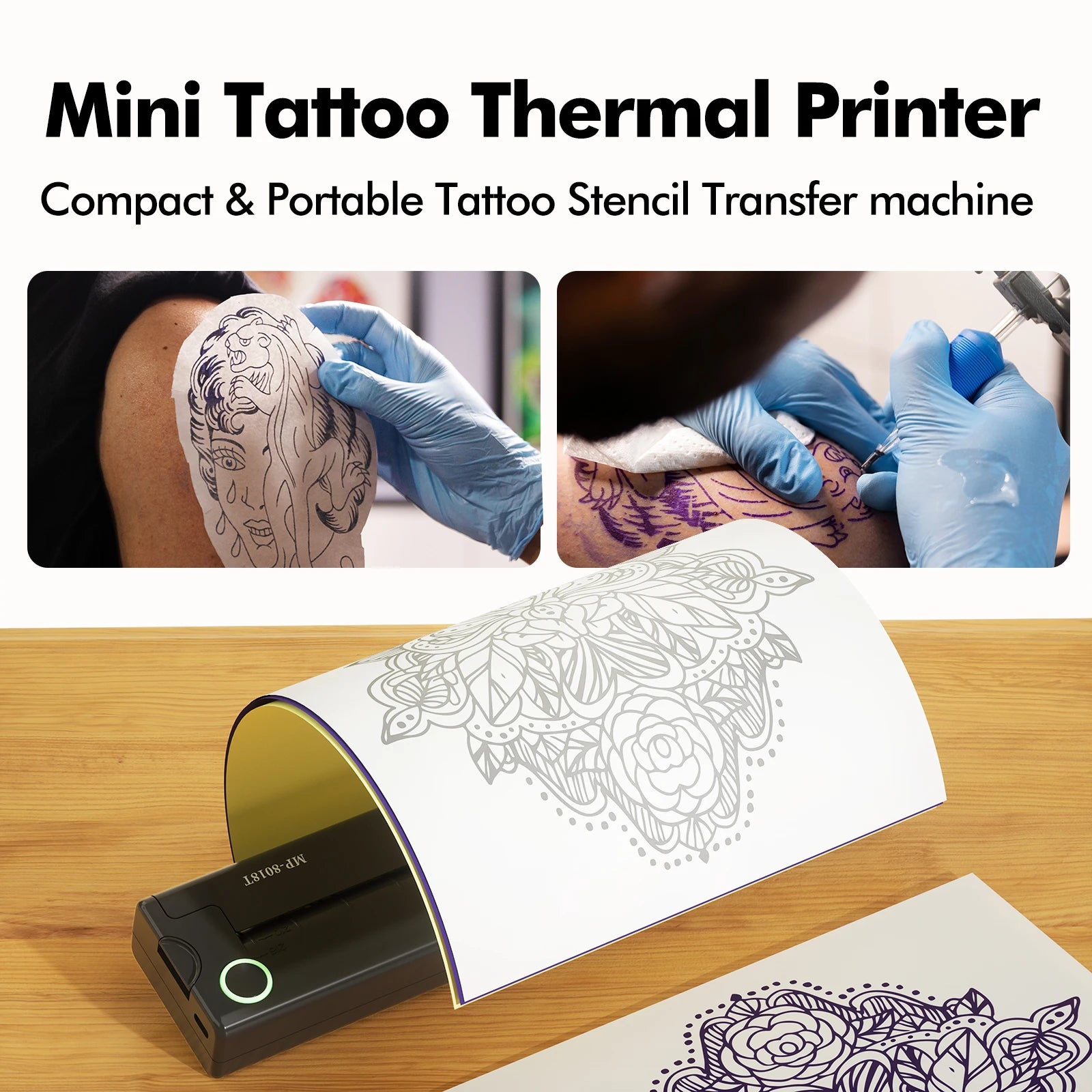 A4 Thermal Printers Wireless Bluetooth Tattoos Printer Portable Mini Thermal Printer A4 Paper Photo Printer From Mobile Phone - Daisan Mart