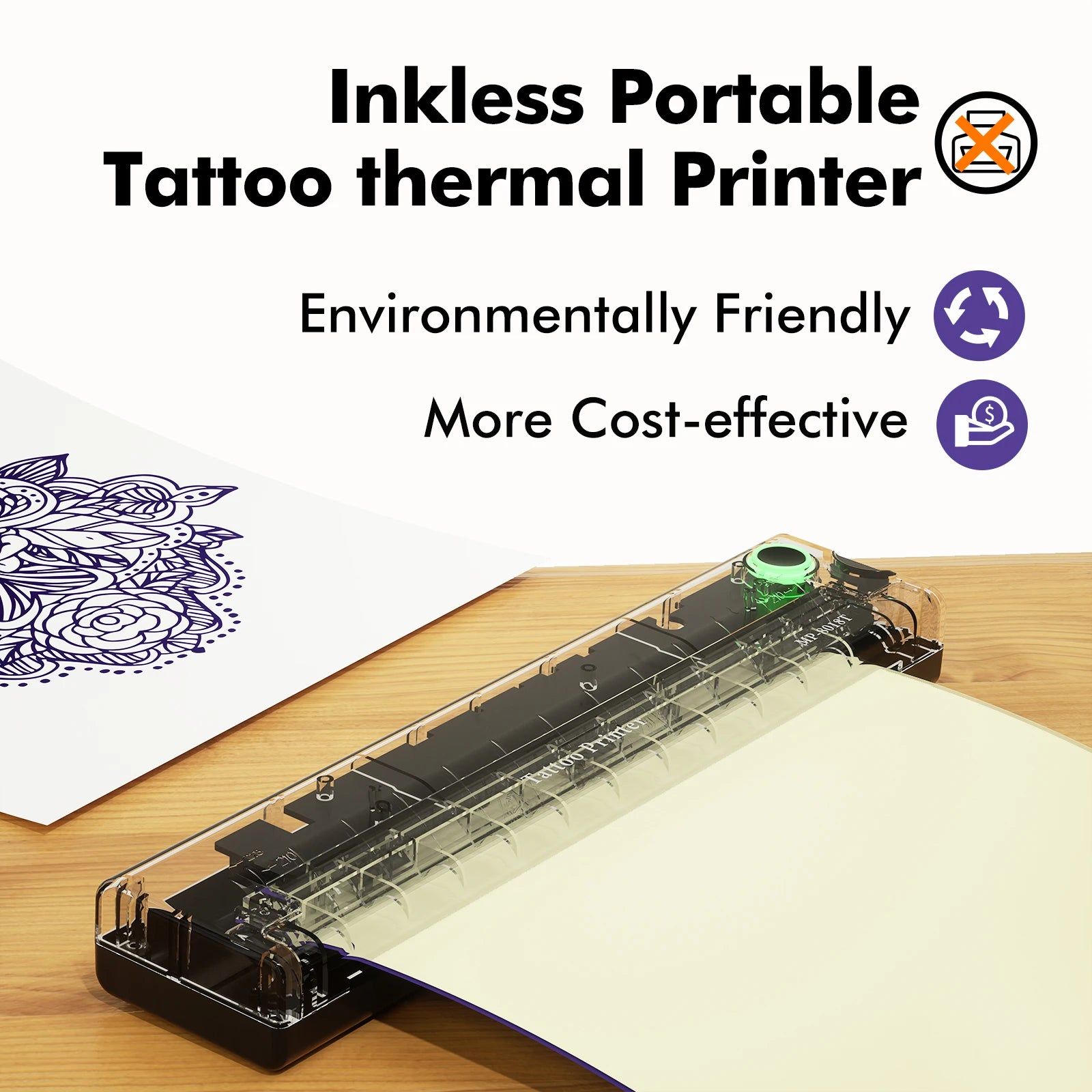 A4 Thermal Printers Wireless Bluetooth Tattoos Printer Portable Mini Thermal Printer A4 Paper Photo Printer From Mobile Phone - Daisan Mart
