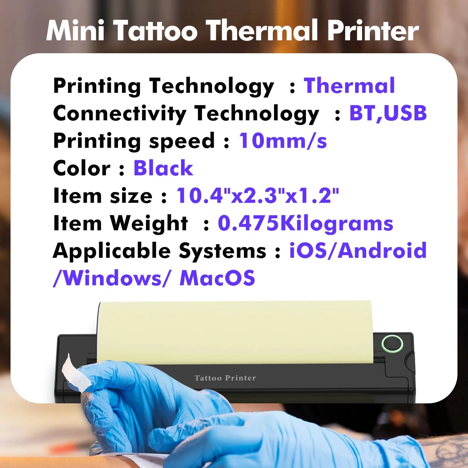 A4 Thermal Printers Wireless Bluetooth Tattoos Printer Portable Mini Thermal Printer A4 Paper Photo Printer From Mobile Phone - Daisan Mart
