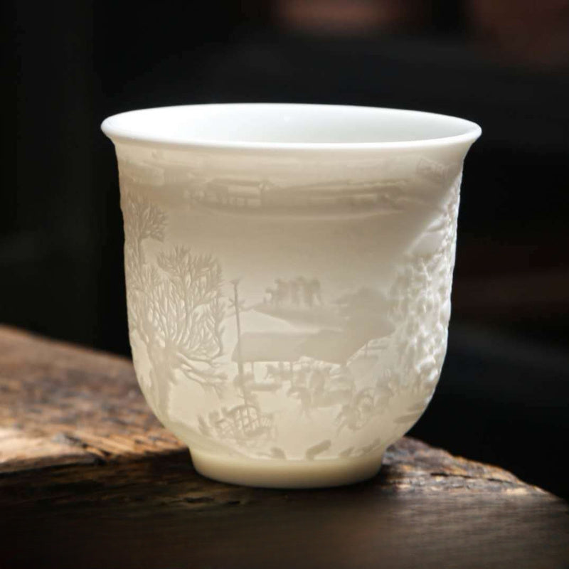 [Single Mutton-Fat Jade Cup] Dehua White Porcelain Single Mutton-Fat Jade Kung Fu Tea Cup