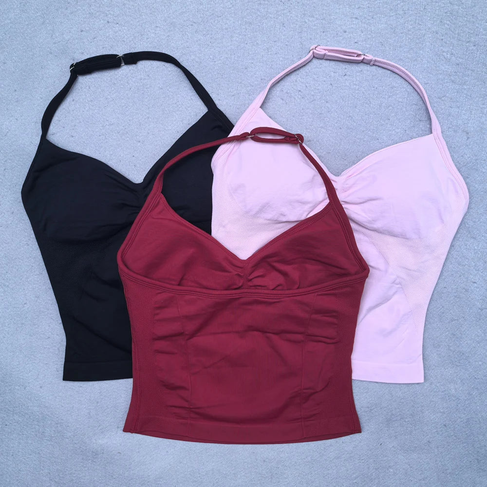 Áo Tập Gym Nữ Dây Rút Lưng Hở, Cúp Rời, Thoáng Mát - Daisan Mart