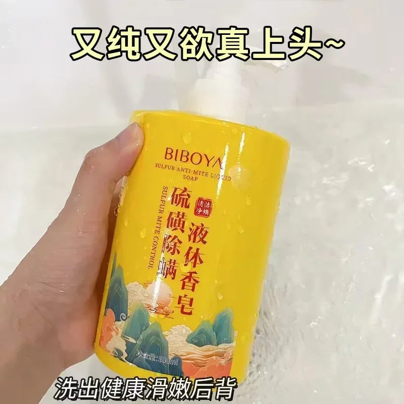 500ml Sulfur Mite Removal Liquid Soap Body Wash Cleaning Large Bottle Body Cleansers Shower gel - Daisan Mart