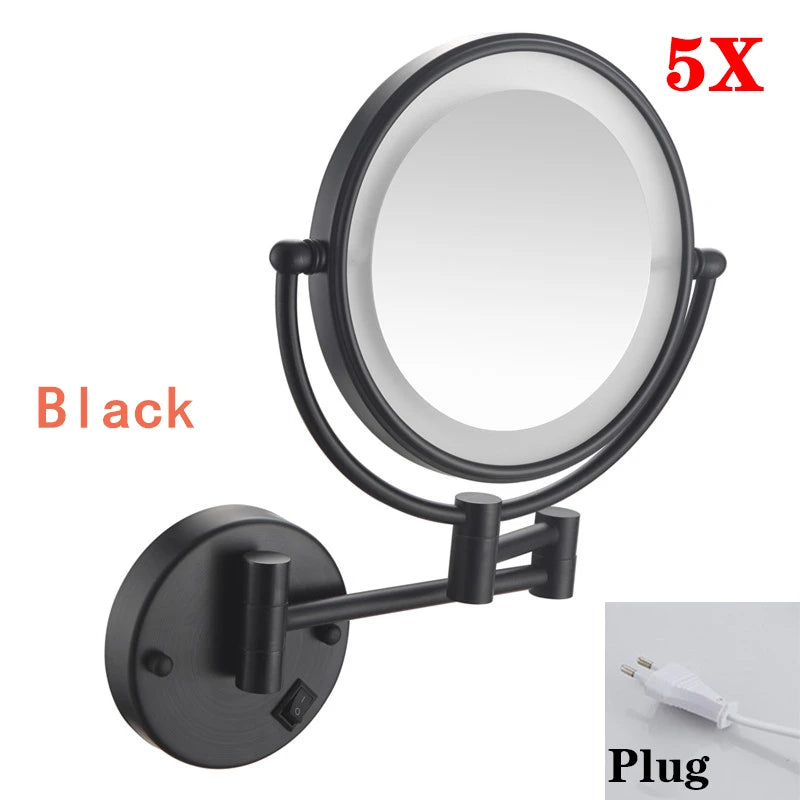 Gương Trang Điểm Gập Đèn LED Mạ Vàng Cao Cấp - Daisan Mart