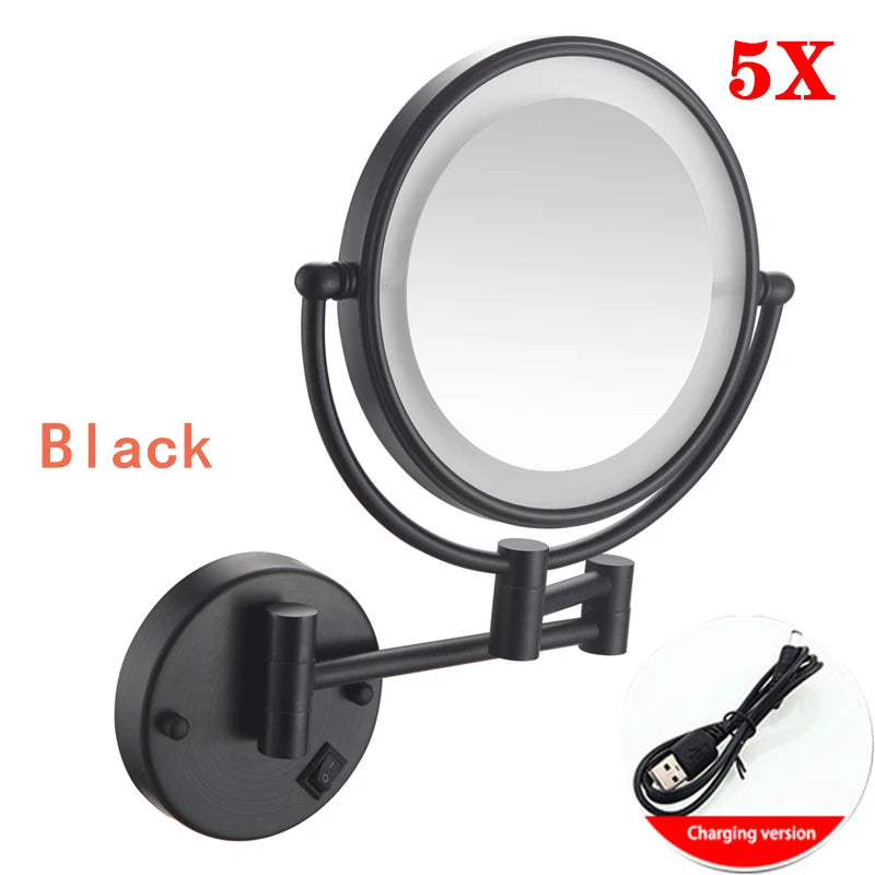 Gương Trang Điểm Gập Đèn LED Mạ Vàng Cao Cấp - Daisan Mart