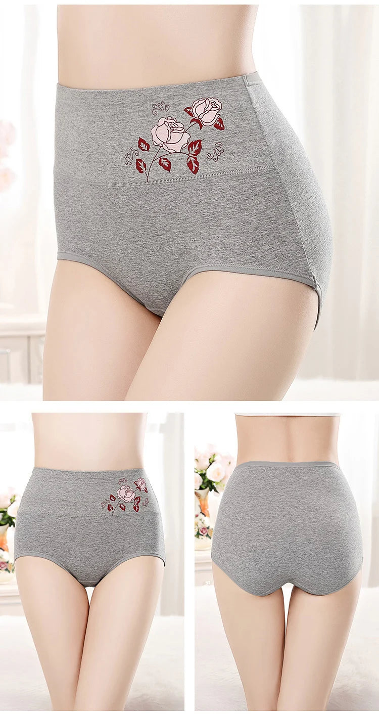 Women's 5XL High Waist Cotton Sexy Printed Panties