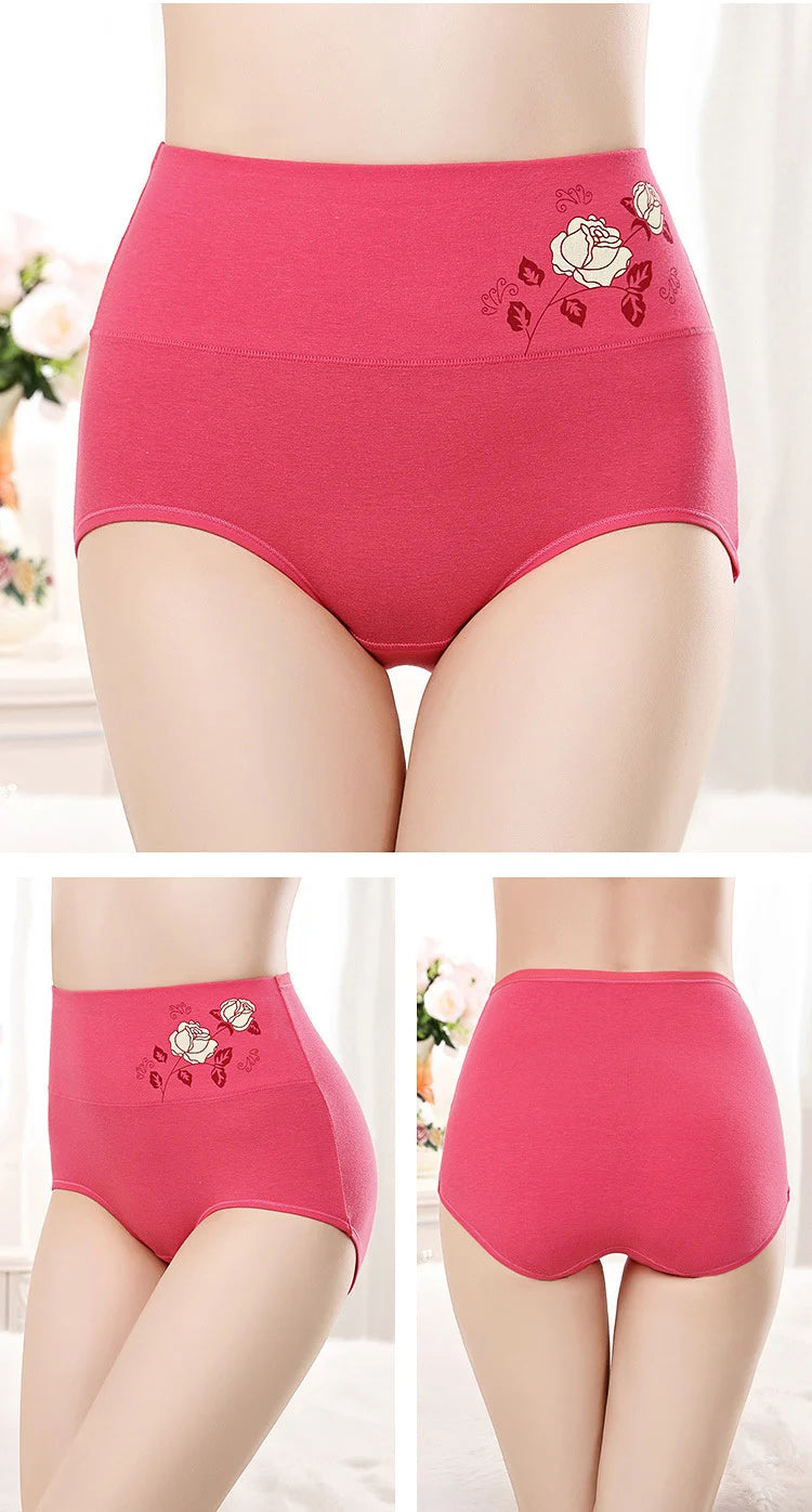 Women's 5XL High Waist Cotton Sexy Printed Panties