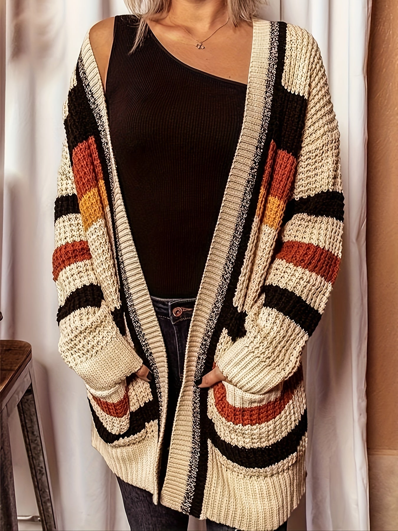 Áo Cardigan Nữ Kẻ Sọc - Mềm Mại, Thoáng Mát, Thời Trang