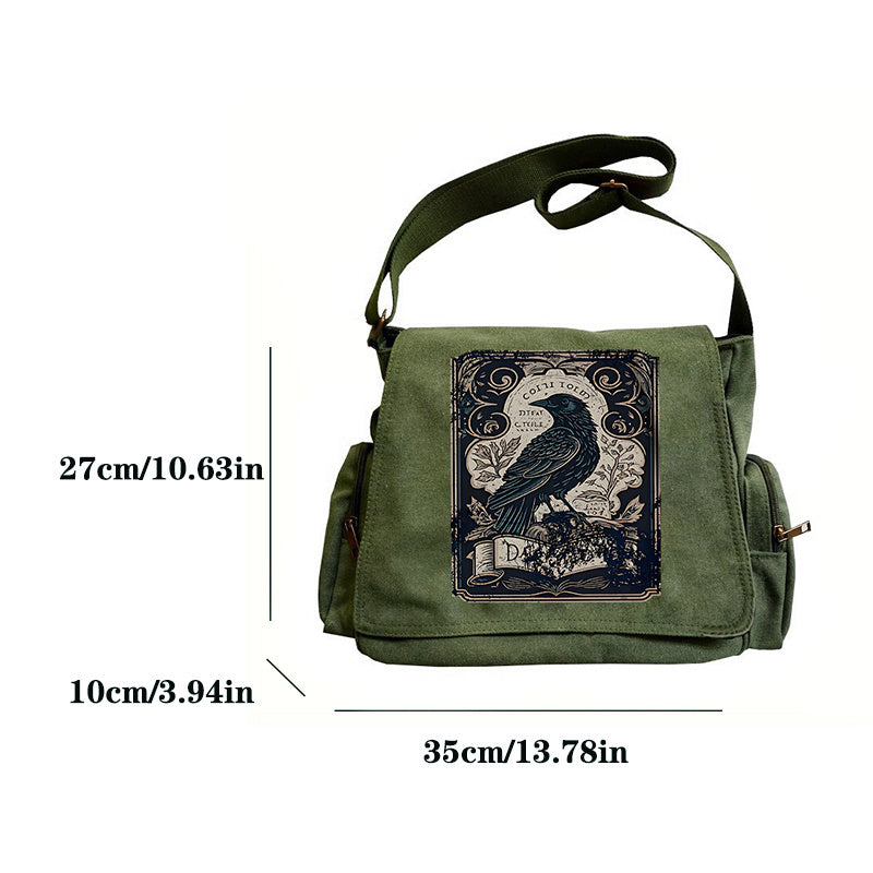 經典烏鴉印花斜背包 - 時尚又實用