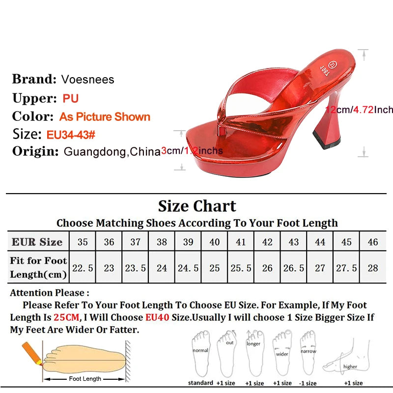 Dép Quai Kẹp Gót Vuông Nữ, Đế Dày 12CM Mùa Hè