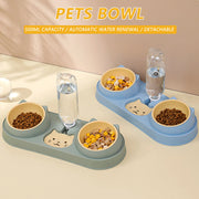 Pet Cat Bowl Automatic Feeder Dog Food Bowl With Water Fountain Double Bowl Drinking Raised Stand Dish Bowls For Cats - Daisan Mart