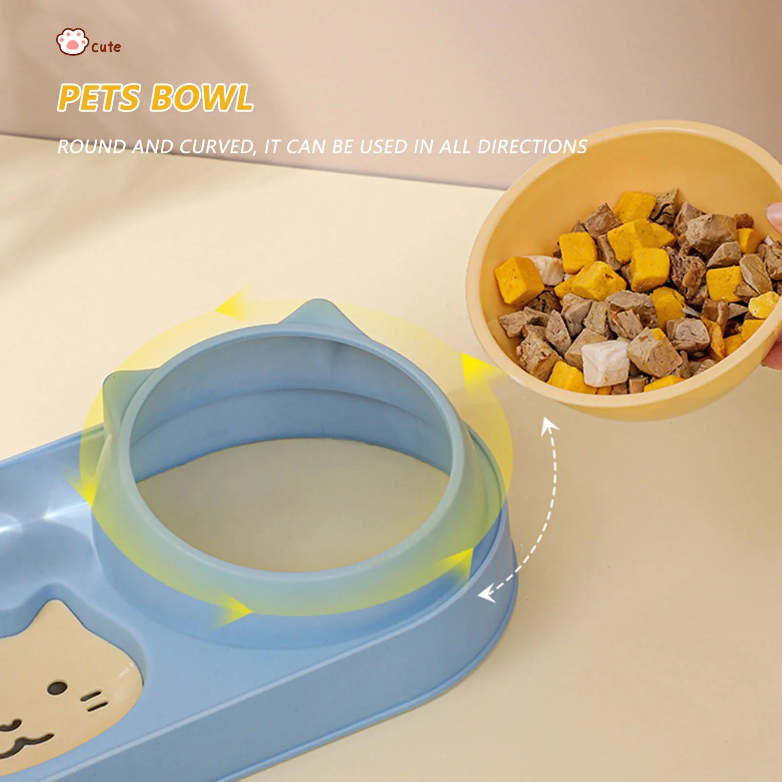 Pet Cat Bowl Automatic Feeder Dog Food Bowl With Water Fountain Double Bowl Drinking Raised Stand Dish Bowls For Cats - Daisan Mart