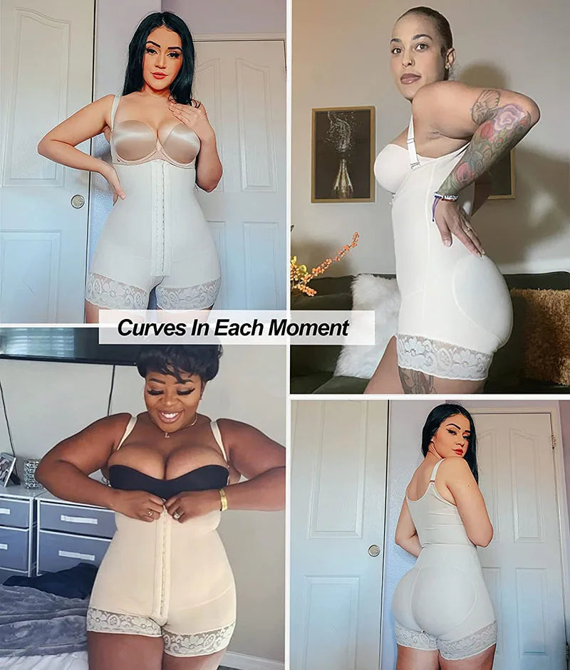 AfruliA High Compression Shapewear Tummy Control Full Body Shapers Waist Trainer Bodysuits Butt Lifter Fajas Colombianas Girdles - Daisan Mart