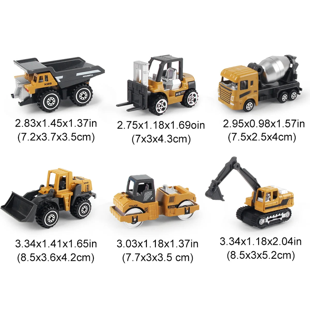 6 Xe Công Trình Hợp Kim - Đồ Chơi Kỹ Sư Cho Bé 3+ - Daisan Mart