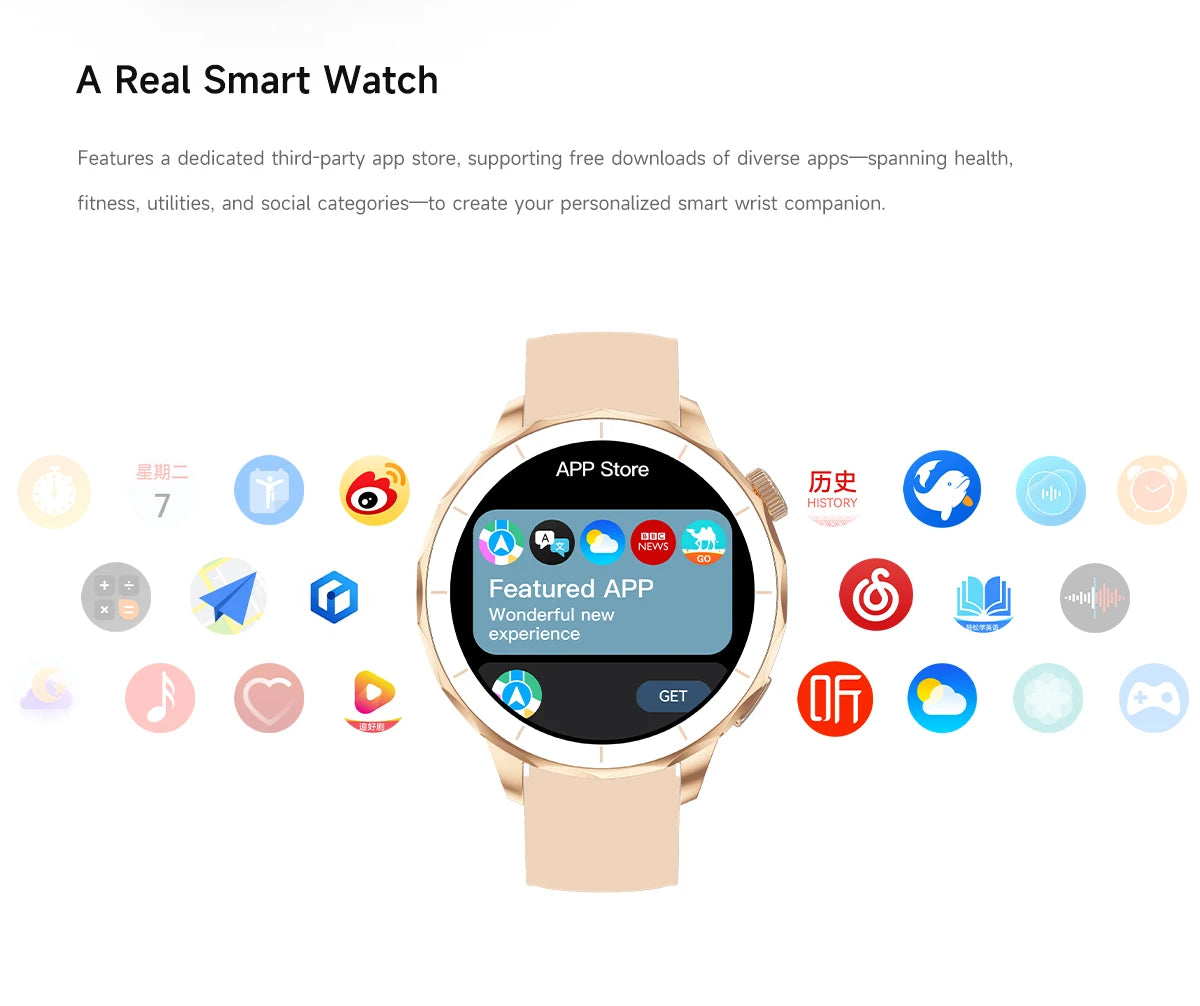 Smart Watch Women Hebrew 4GB/ROM Memory Bluetooth Network Sharing Whatsapp Messgae Reply Map Navigation Amoled Screen Smartwatch