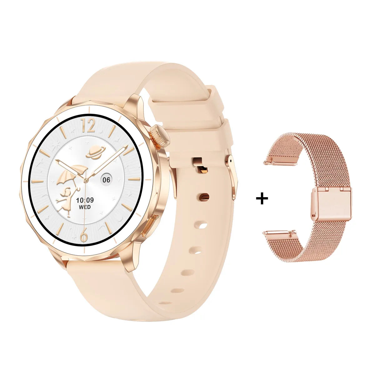 Smart Watch Women Hebrew 4GB/ROM Memory Bluetooth Network Sharing Whatsapp Messgae Reply Map Navigation Amoled Screen Smartwatch