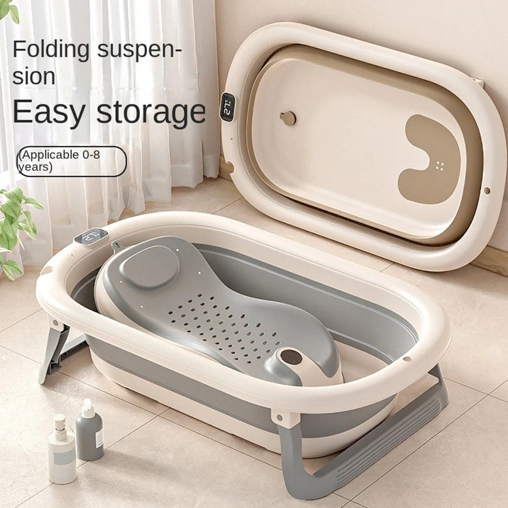Bồn Tắm Em Bé Gấp Gọn Chống Trượt Có Đệm Hỗ Trợ - Daisan Mart