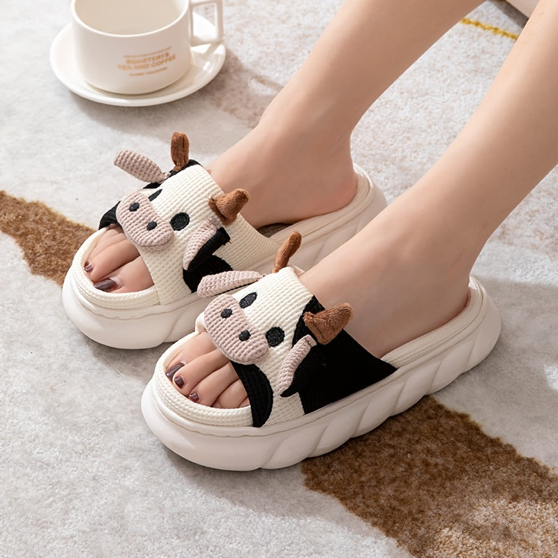 Dép Bò Sữa Nữ - Ấm Áp, Chống Trượt, Đế Mềm - Daisan Mart
