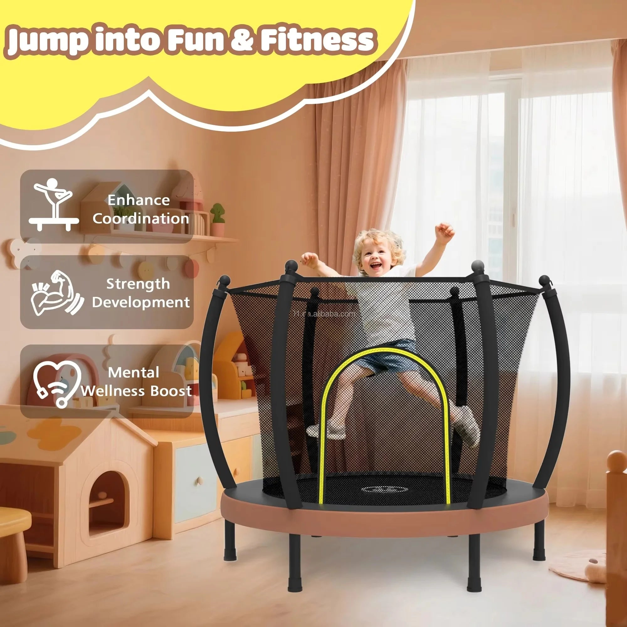 Zoshine Best Price 60 Inch Kids Jumper - Space-Saving Design, Easy Assembly, Ideal for Rainy Day & Winter Indoor Activity - Daisan Mart