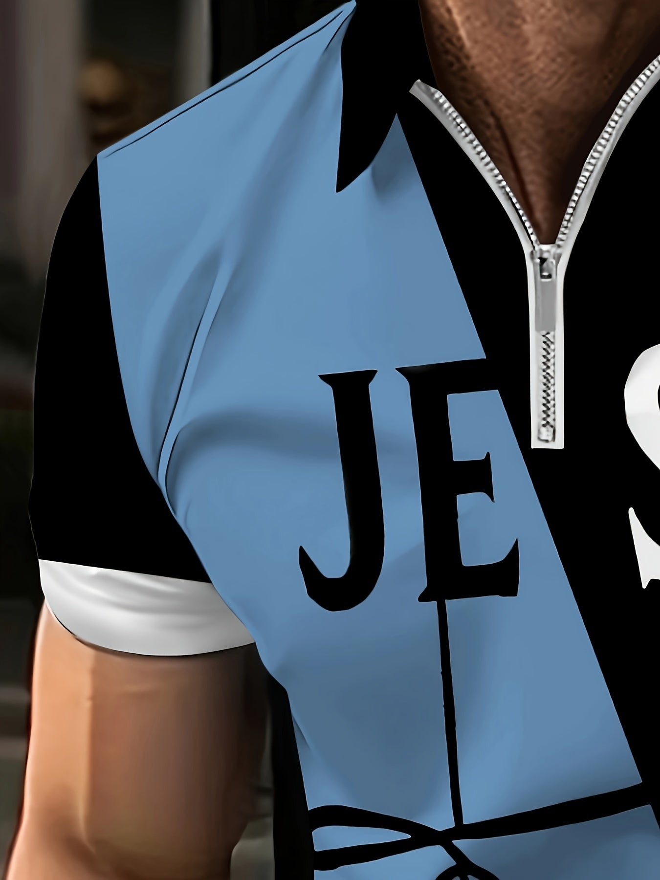 Men's Golf T-shirt Large Size Printed JESUS ​​Active Summer