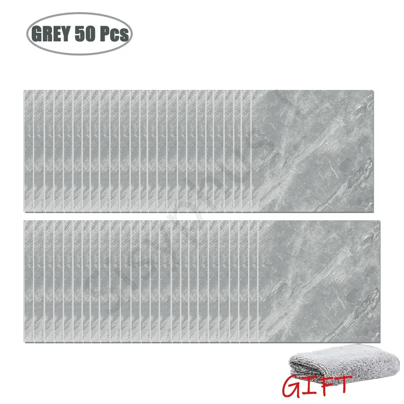 Miếng Dán Tường Vân Đá PVC Chống Nước 10-50 Miếng - Daisan Mart