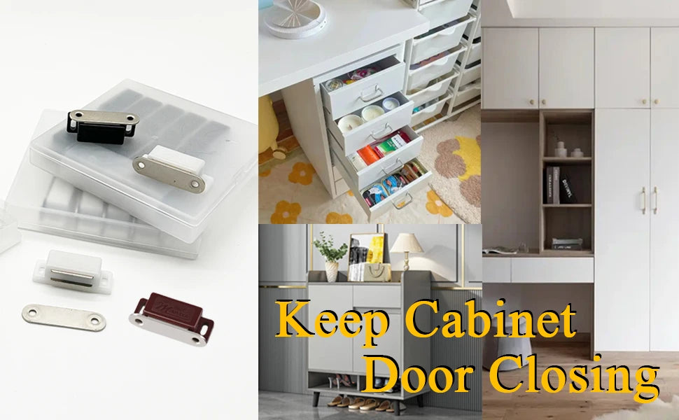 12 super strong white kitchen cabinet door magnetic latches