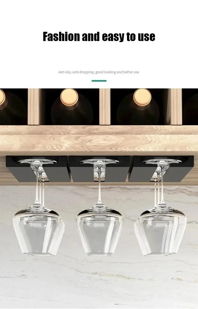 Kitchen Cabinet Hanging Holder Shelf Free Punching Holder Wine Glass Rack Multi-Function Goblet Classification up Organizer - Daisan Mart